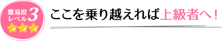 難易度レベル3 ここを乗り越えれば上級者へ！